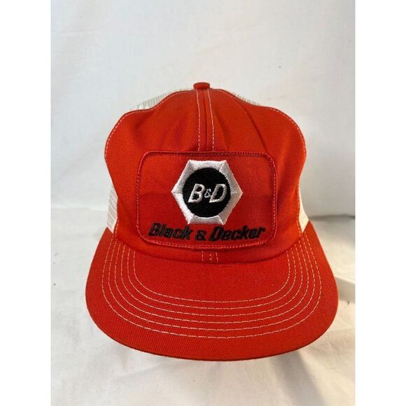 Vintage Black & Decker Patch Foam Mesh Trucker Snapback Hat K Products USA Made - Picture 1 of 8